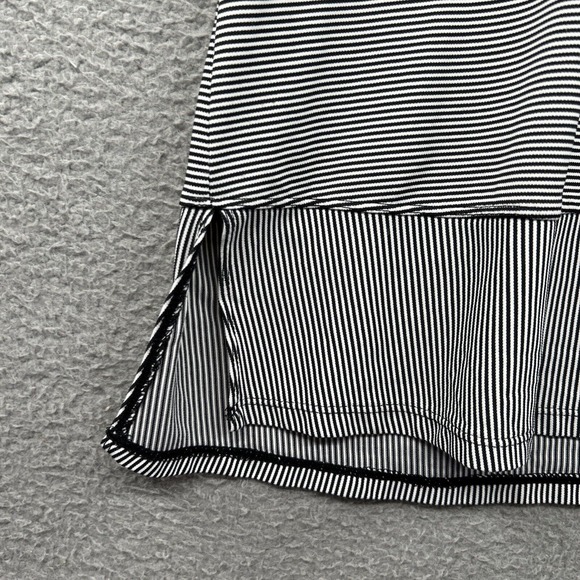 TAIL Top Womens Medium Black White Striped Short Sleeve Athletic Shirt Golf - Picture 4 of 12